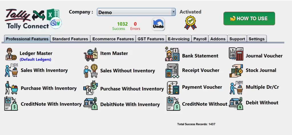 Excel to tally software